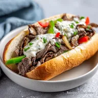Philly Cheesesteak with Seared Steak and Provolone for 4 Servings