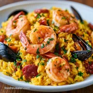 Authentic Spanish Mixed Paella with Seafood