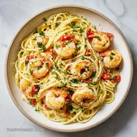 Garlic Butter Shrimp Pasta Recipe for 4 Servings