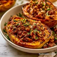 Greek Stuffed Squash with Ground Beef