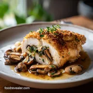 Quick and Easy Mushroom Stuffed Chicken Breast with Garlic for 4 Servings