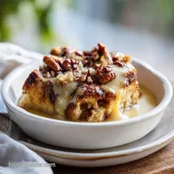 New Orleans Bread Pudding Recipe with Coconut Praline Sauce for 12 Servings