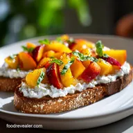 Peach Ricotta Bruschetta with Whipped Ricotta