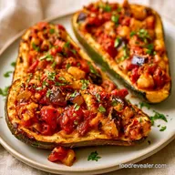 Ratatouille Zucchini Boats with Eggplant