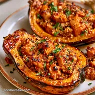 Roasted Stuffed Acorn Squash with Turkey