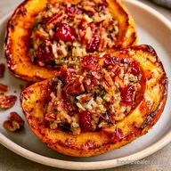 Wild Rice and Cranberry Stuffed Acorn Squash