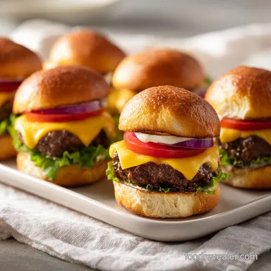Cheeseburger Sliders for 12 Servings: A Baked Comfort Classic Recipe Card