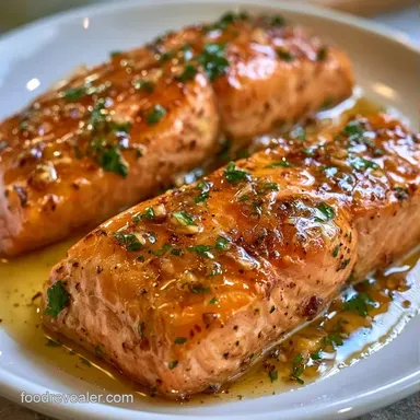 Baked Sockeye Salmon Lemon Garlic for 4 Recipe Card