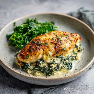 Healthy Baked Spinach Artichoke Chicken for 4 Recipe Card