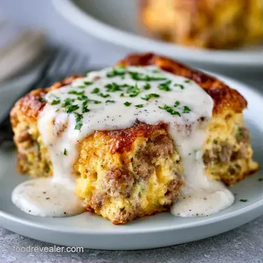 Biscuits and Gravy Casserole in 45 Min Recipe Card
