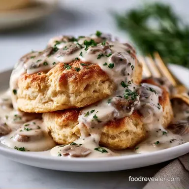 Biscuits and Mushroom Gravy in 35 Minutes Recipe Card
