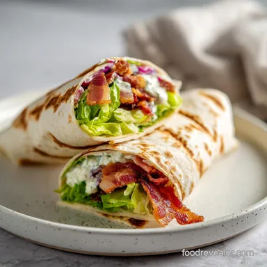 BLT Wrap with Secret Sauce Recipe for 4 Servings Recipe Card