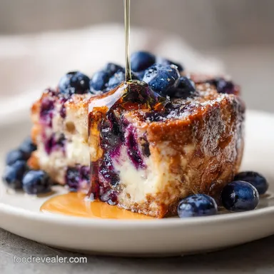Blueberry French Toast Casserole for 10 Servings Recipe Card