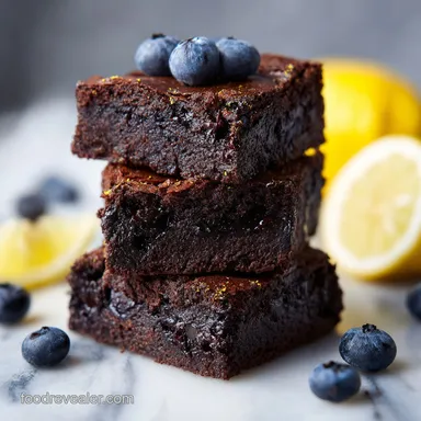 Blueberry Lemon Brownies in 50 Minutes Recipe Card