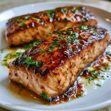 Brown Sugar Glazed Salmon for 2 Servings Recipe Card