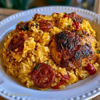 Chicken Chorizo Paella for 6 Servings Recipe Card