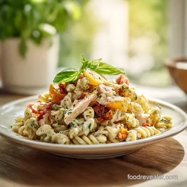 Chicken Club Pasta Salad Recipe for 8 Servings Recipe Card