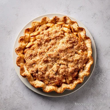 Dutch Apple Pie with Flaky Crust and Crunchy Topping for 8 Servings Recipe Card