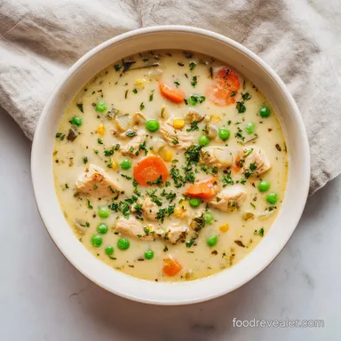 Chicken Pot Pie Soup in 45 Minutes for 6 Servings Recipe Card