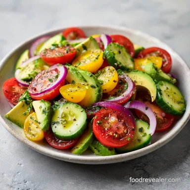 Cucumber Tomato Avocado Salad for 4 Servings