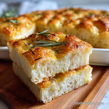 Easy Focaccia Bread Recipe for 12 Servings Recipe Card