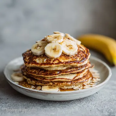 Homemade Banana Pancakes: Fluffy and Golden for 4 Servings Recipe Card