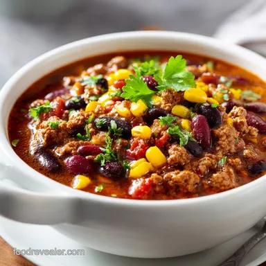 Easy Taco Soup Recipe in 30 Minutes with Ground Beef Recipe Card