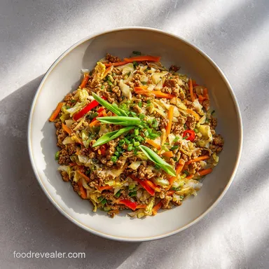 Egg Roll In A Bowl Recipe for 4 Servings with Ground Turkey Recipe Card