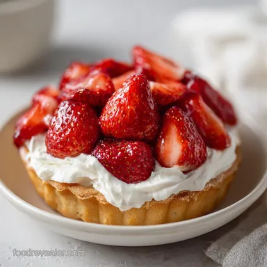 French Strawberry Tart for 8 Servings Recipe Card