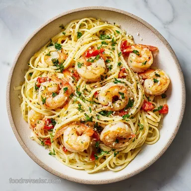 Garlic Butter Shrimp Pasta Recipe for 4 Servings