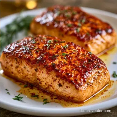 Garlic Powder Baked Salmon for 4