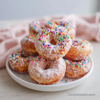 Glazed Donuts Recipe: Fluffy Yeast Doughnuts for 12 Servings Recipe Card
