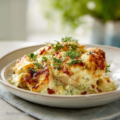 Low Carb Chicken Casserole for 6 Servings Recipe Card