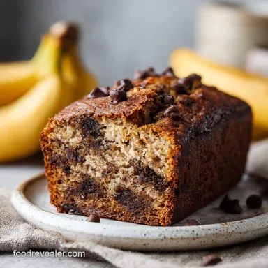Chocolate Chip Banana Bread with Greek Yogurt in 75 Minutes
