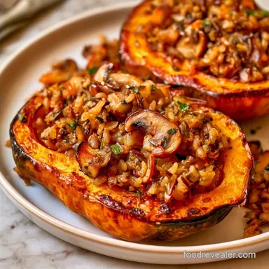 Mushroom Stuffed Squash for 4 Servings