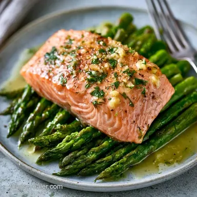 Oven Baked Salmon Foil Pack with Butter Recipe Card