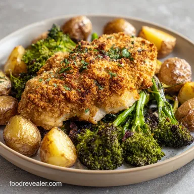 Parmesan Crusted Chicken Sheet Pan for 4 Recipe Card