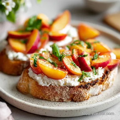 Peach Ricotta Bruschetta in 25 Minutes Recipe Card