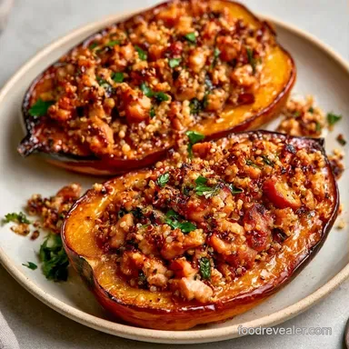 Roasted Stuffed Acorn Squash with Turkey Recipe Card