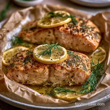 Salmon in Parchment in 25 Minutes Recipe Card