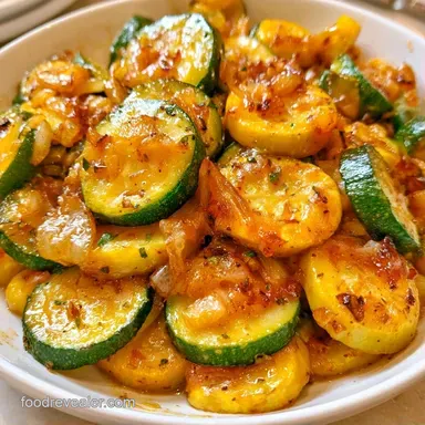 Sauteed Zucchini & Squash with Garlic Recipe Card