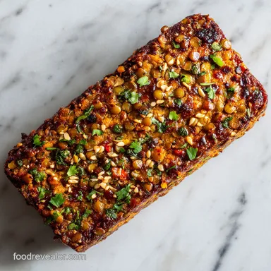 Vegan Lentil Loaf Recipe with Umami Mushrooms for 8 Servings Recipe Card