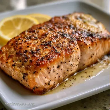 Simple Salt Pepper Baked Salmon in 25 Min Recipe Card