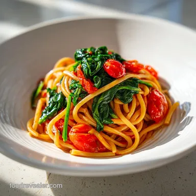 Delicious Spinach Tomato Pasta for 4 Servings