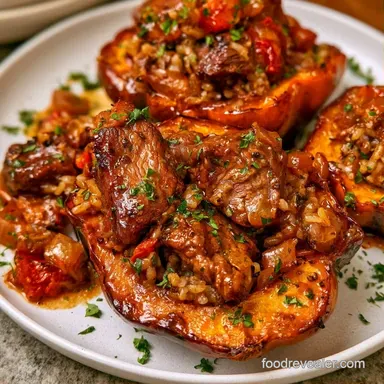 Stuffed Acorn Squash Ground Beef: Baked Recipe Card