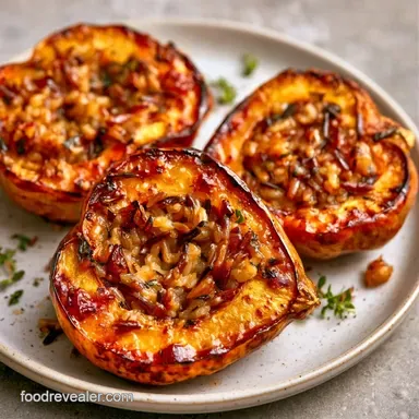 Stuffed Acorn Squash for 4 Servings Recipe Card