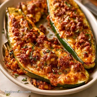 Zucchini Boats with Ground Beef