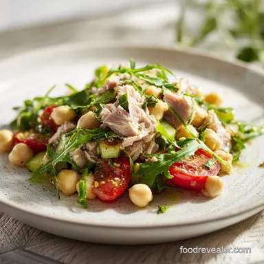 ProteinPacked Tuna Garbanzo Bean Salad in 10 Minutes Recipe Card