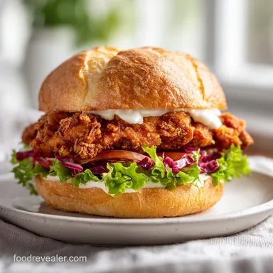 Crispy Chicken Sandwich Recipe for 4 Servings Recipe Card