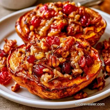 Stuffed Acorn Squash with Wild Rice Recipe Card